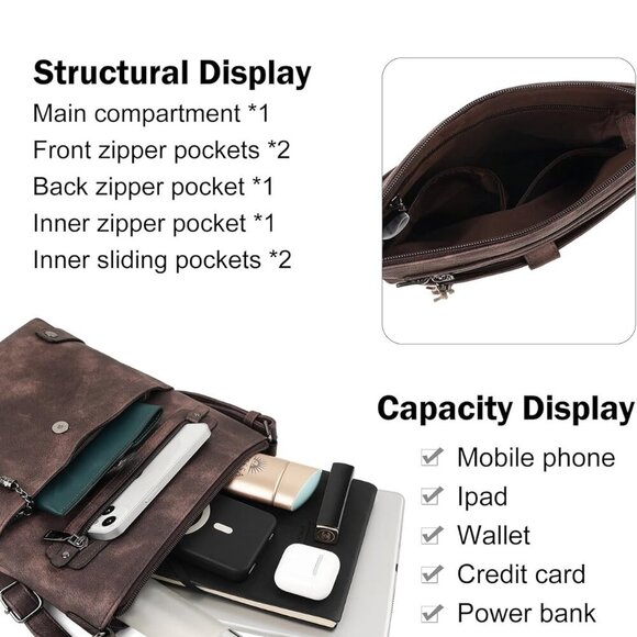 Crossbody Purses for Women Crossbody Bag, Designer Multi Pockets Shoulder Travel - Picture 3 of 9